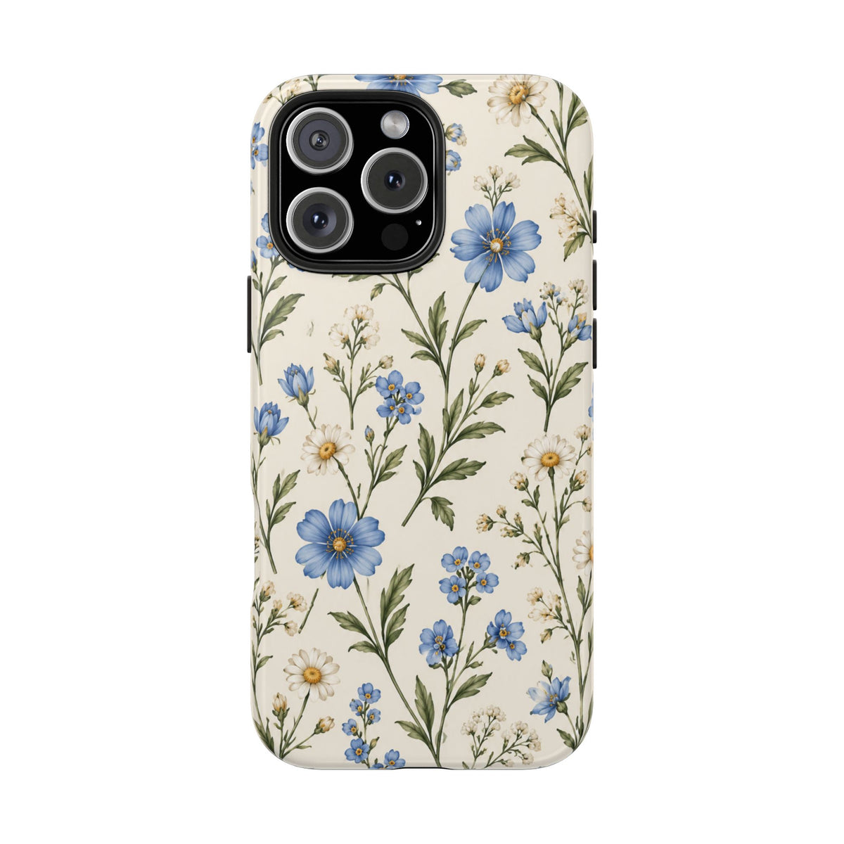 Blue Wildflower Tough Phone Case — Floral Protective Phone Cover