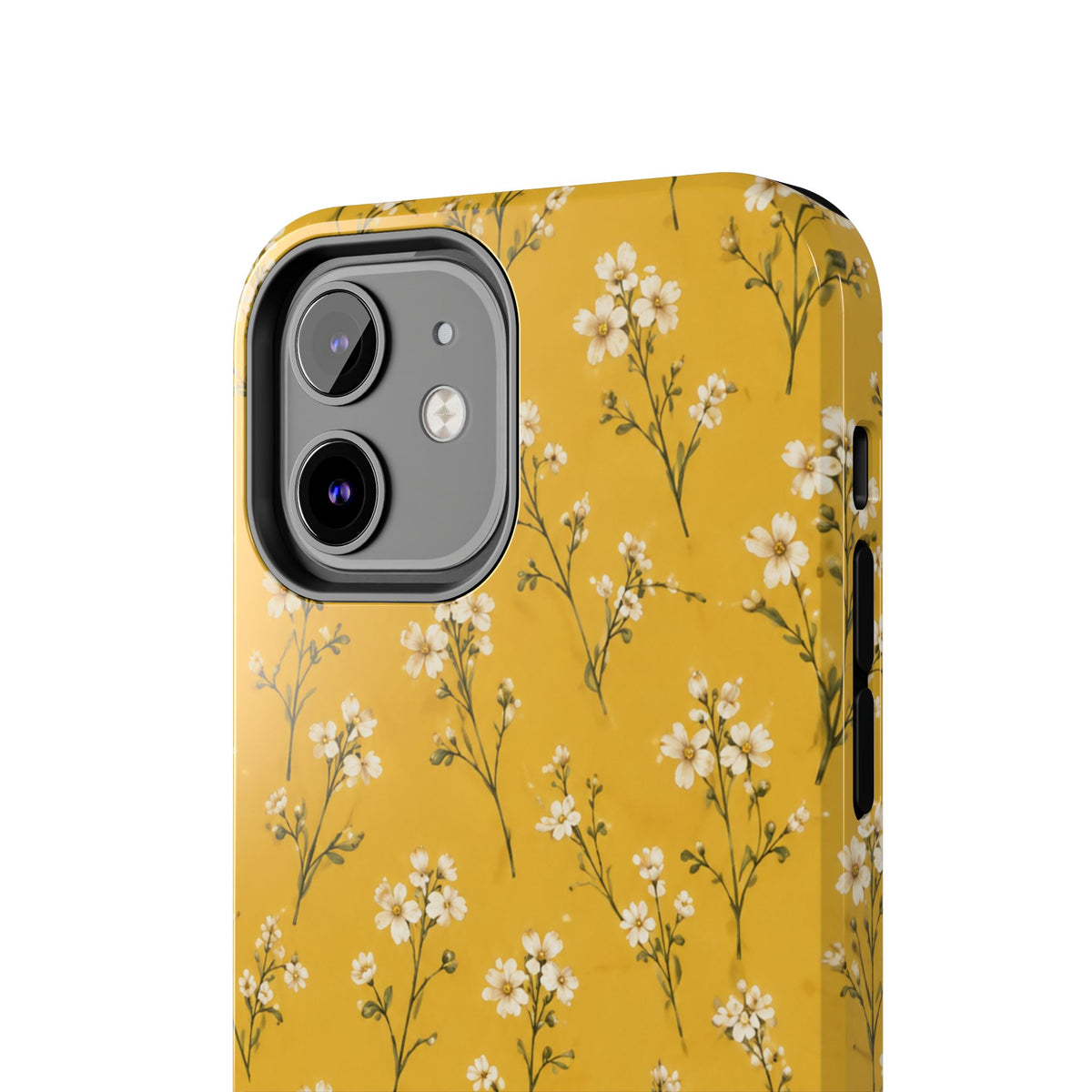 Mustard Floral Tough Phone Case — Daisy Sprig Protective Phone Case