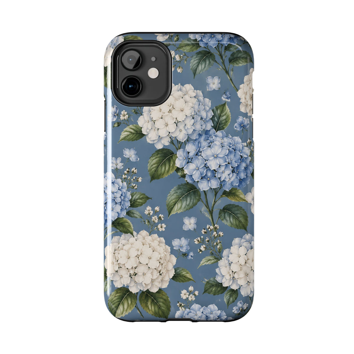 Hydrangea Blue Tough Phone Case — Floral Protective Phone Cover