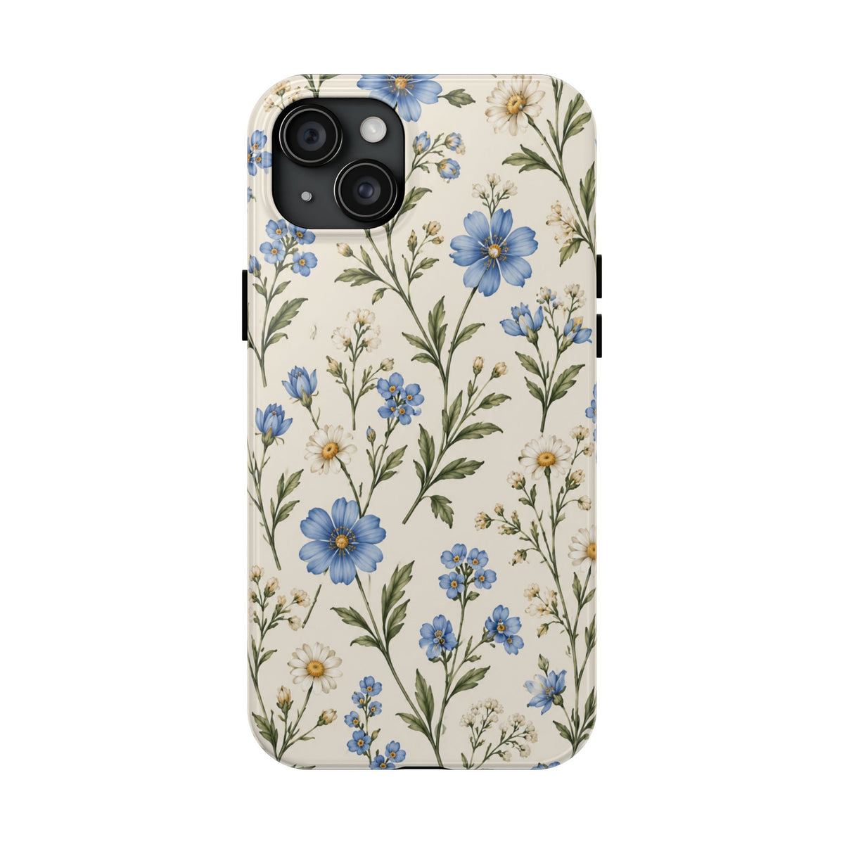 Blue Wildflower Tough Phone Case — Floral Protective Phone Cover