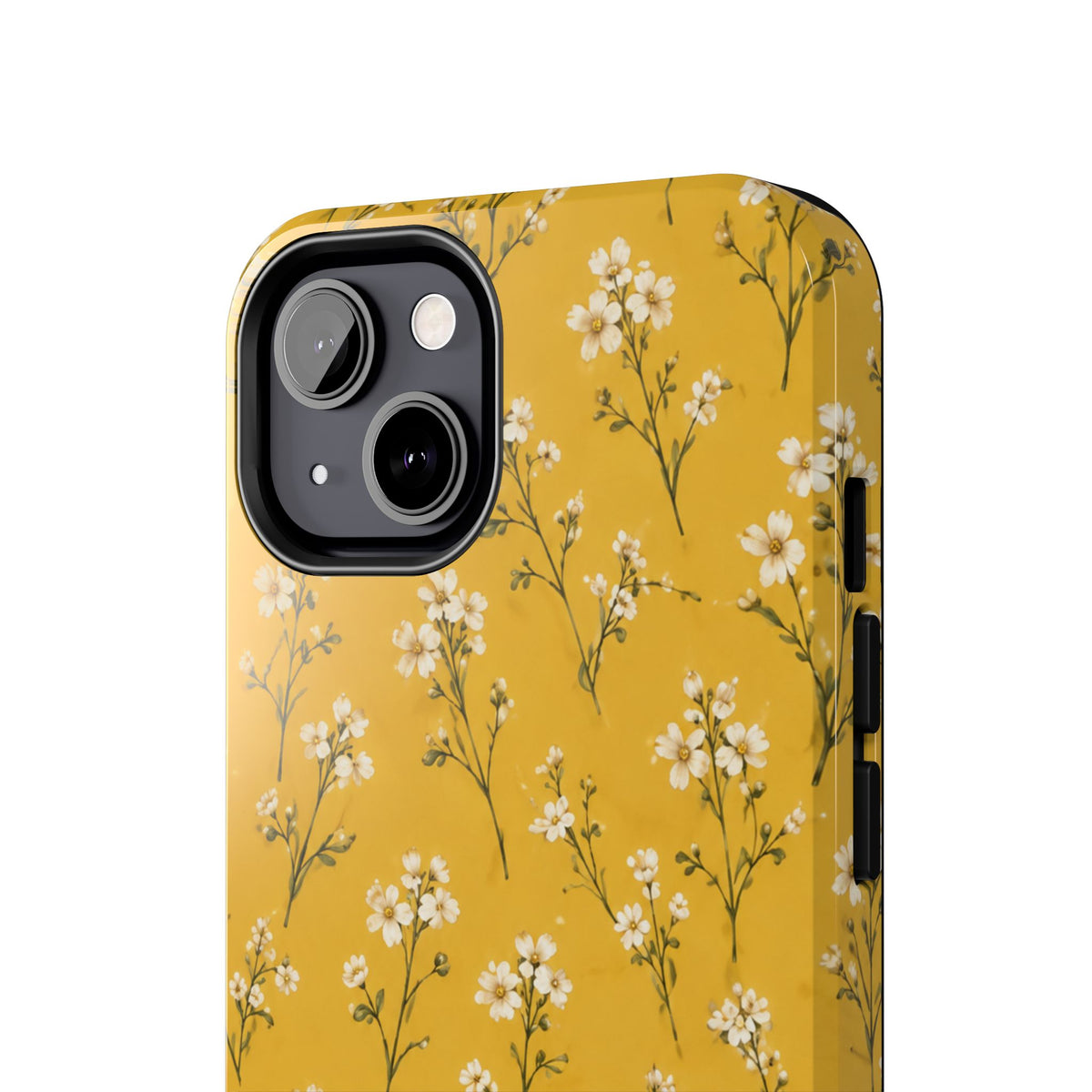 Mustard Floral Tough Phone Case — Daisy Sprig Protective Phone Case