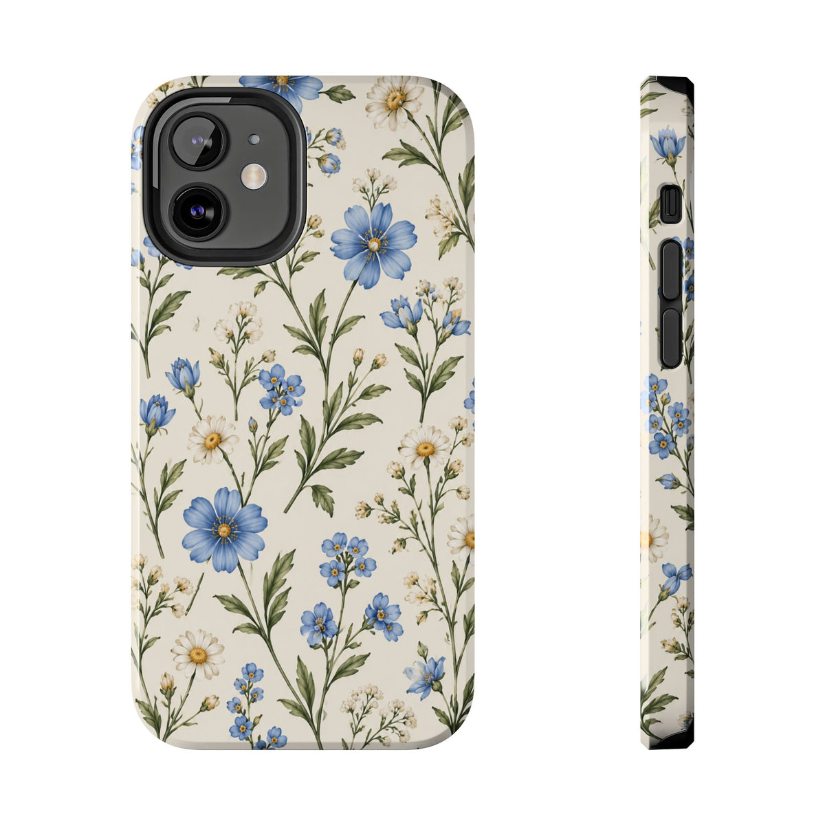 Blue Wildflower Tough Phone Case — Floral Protective Phone Cover