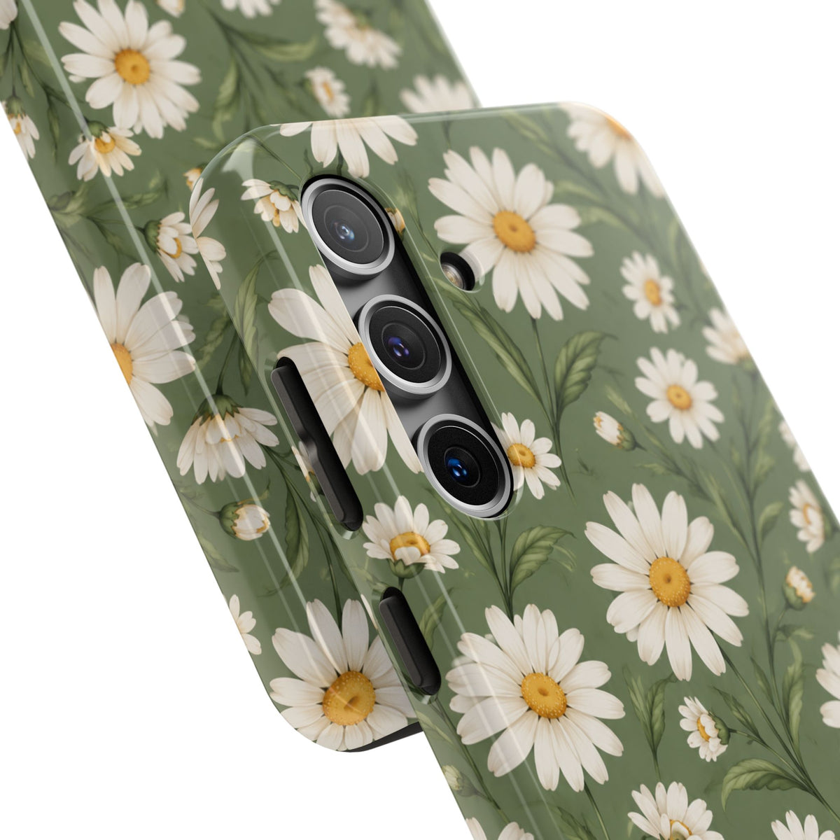 Daisy Pattern Tough Phone Case — Protective Floral iPhone Case