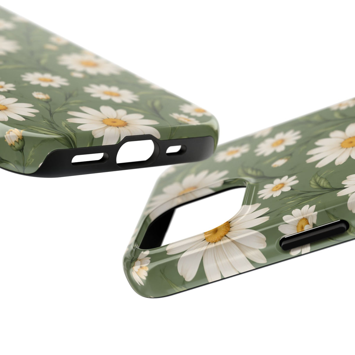 Daisy Pattern Tough Phone Case — Protective Floral iPhone Case