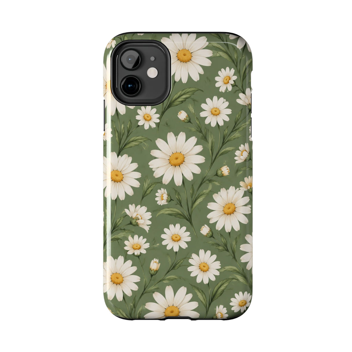 Daisy Pattern Tough Phone Case — Protective Floral iPhone Case