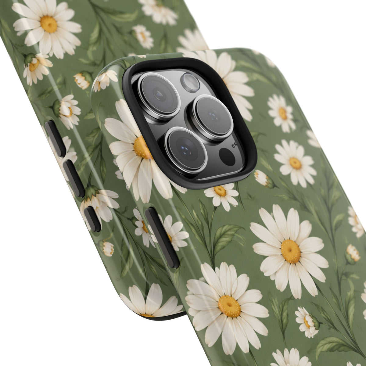 Daisy Pattern Tough Phone Case — Protective Floral iPhone Case