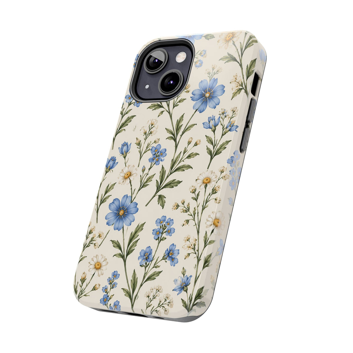 Blue Wildflower Tough Phone Case — Floral Protective Phone Cover