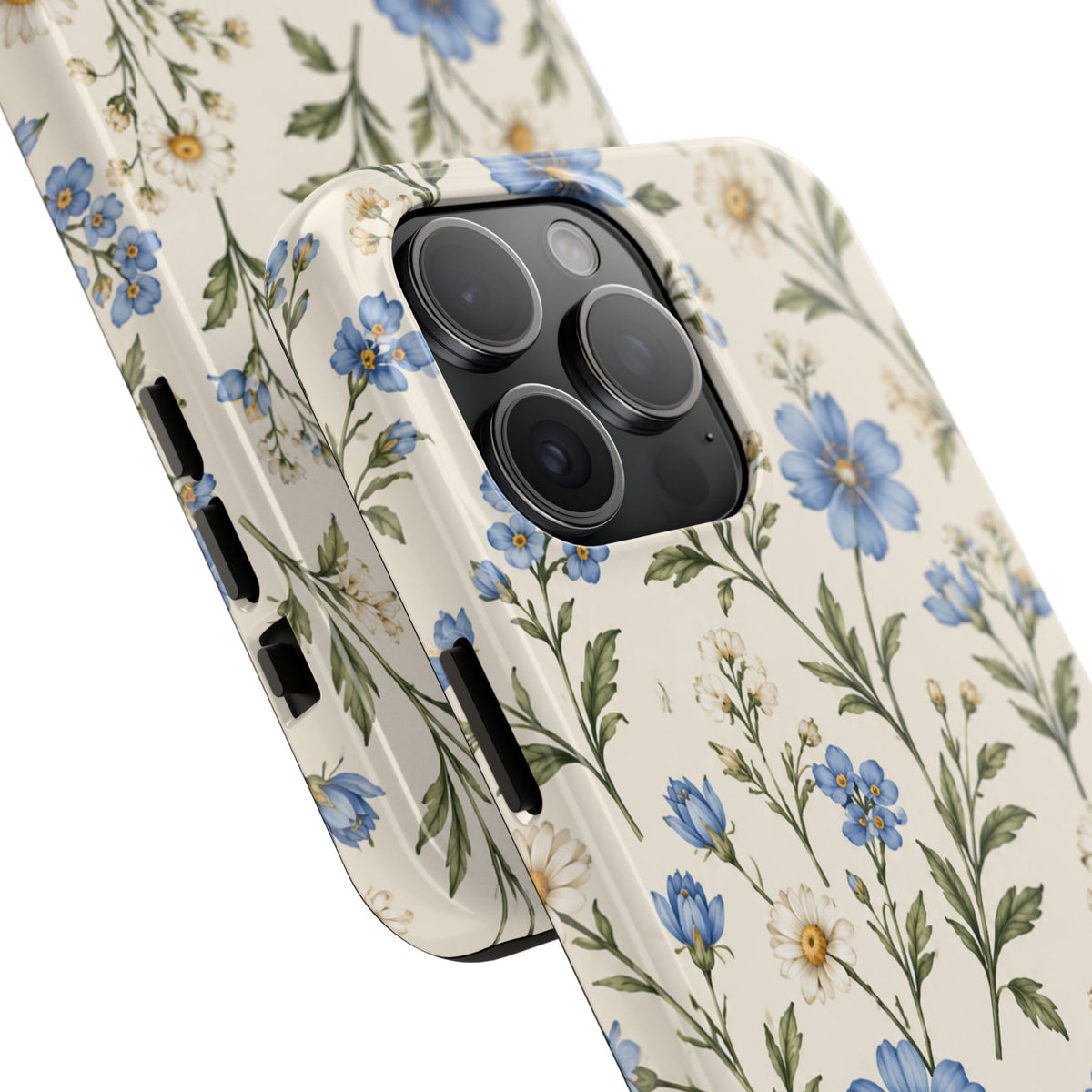 Blue Wildflower Tough Phone Case — Floral Protective Phone Cover