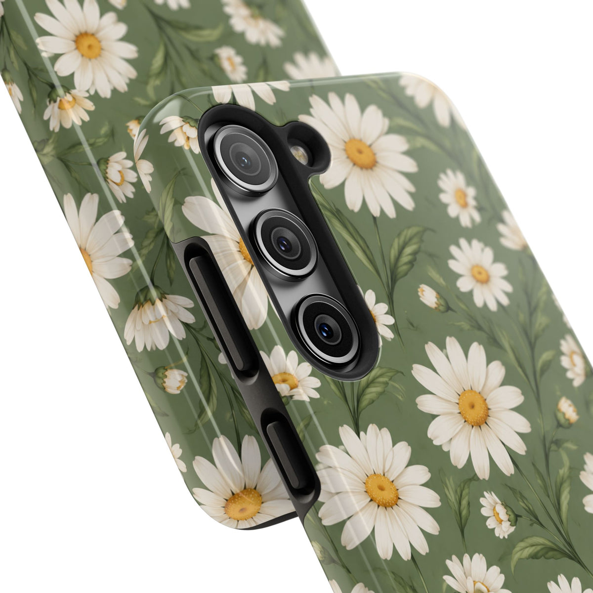 Daisy Pattern Tough Phone Case — Protective Floral iPhone Case