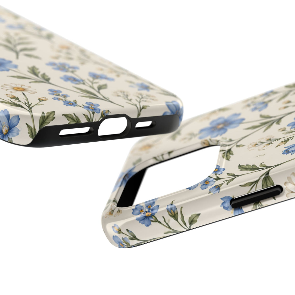 Blue Wildflower Tough Phone Case — Floral Protective Phone Cover