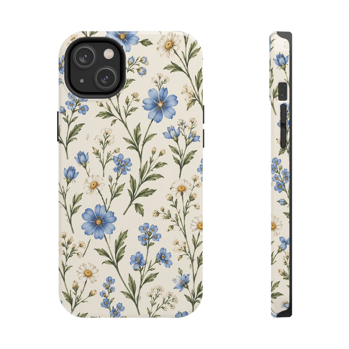 Blue Wildflower Tough Phone Case — Floral Protective Phone Cover