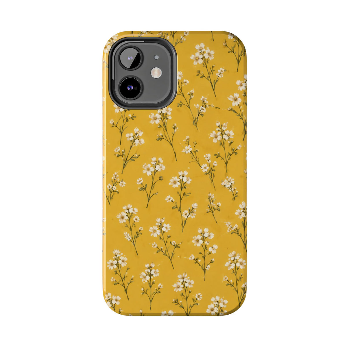 Mustard Floral Tough Phone Case — Daisy Sprig Protective Phone Case