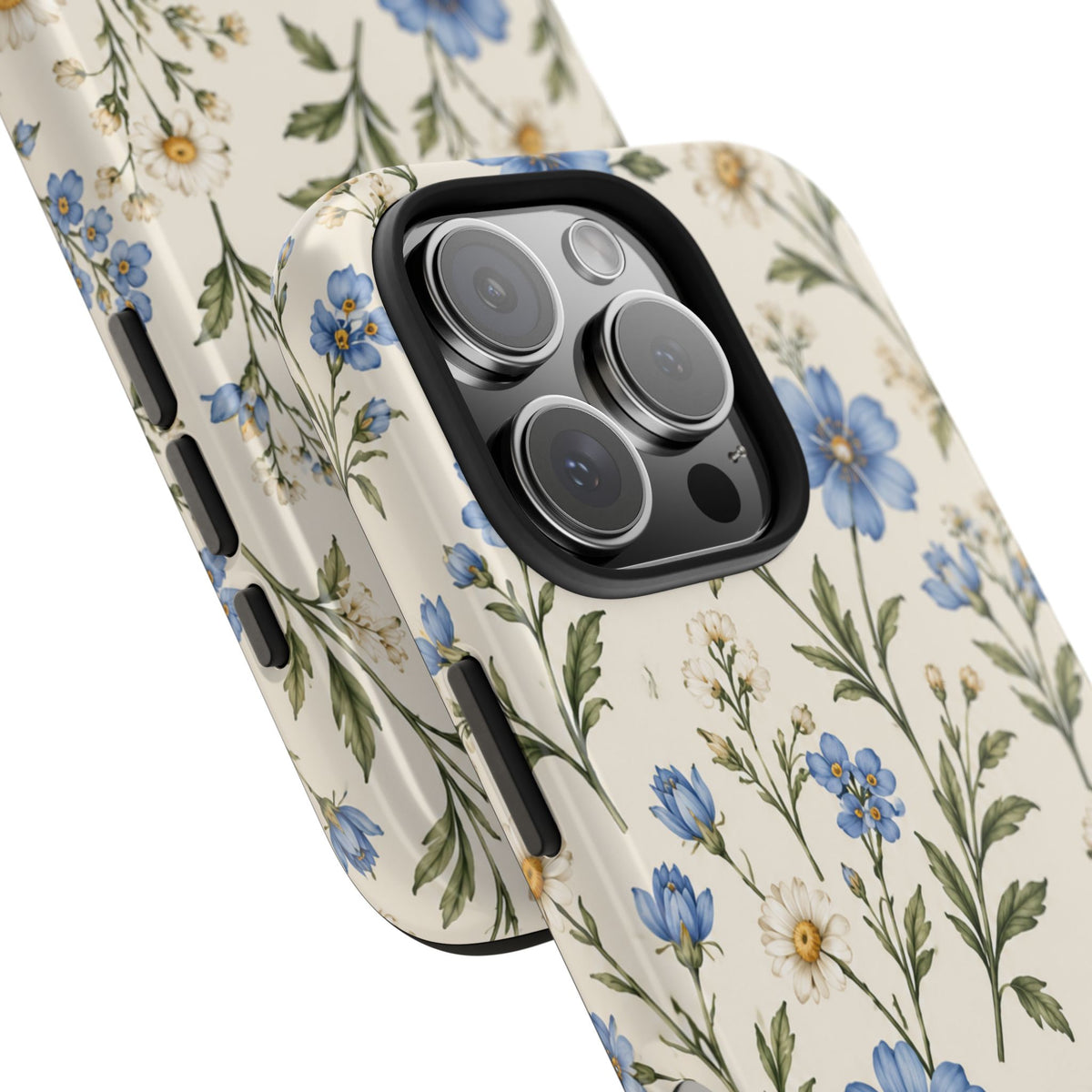 Blue Wildflower Tough Phone Case — Floral Protective Phone Cover
