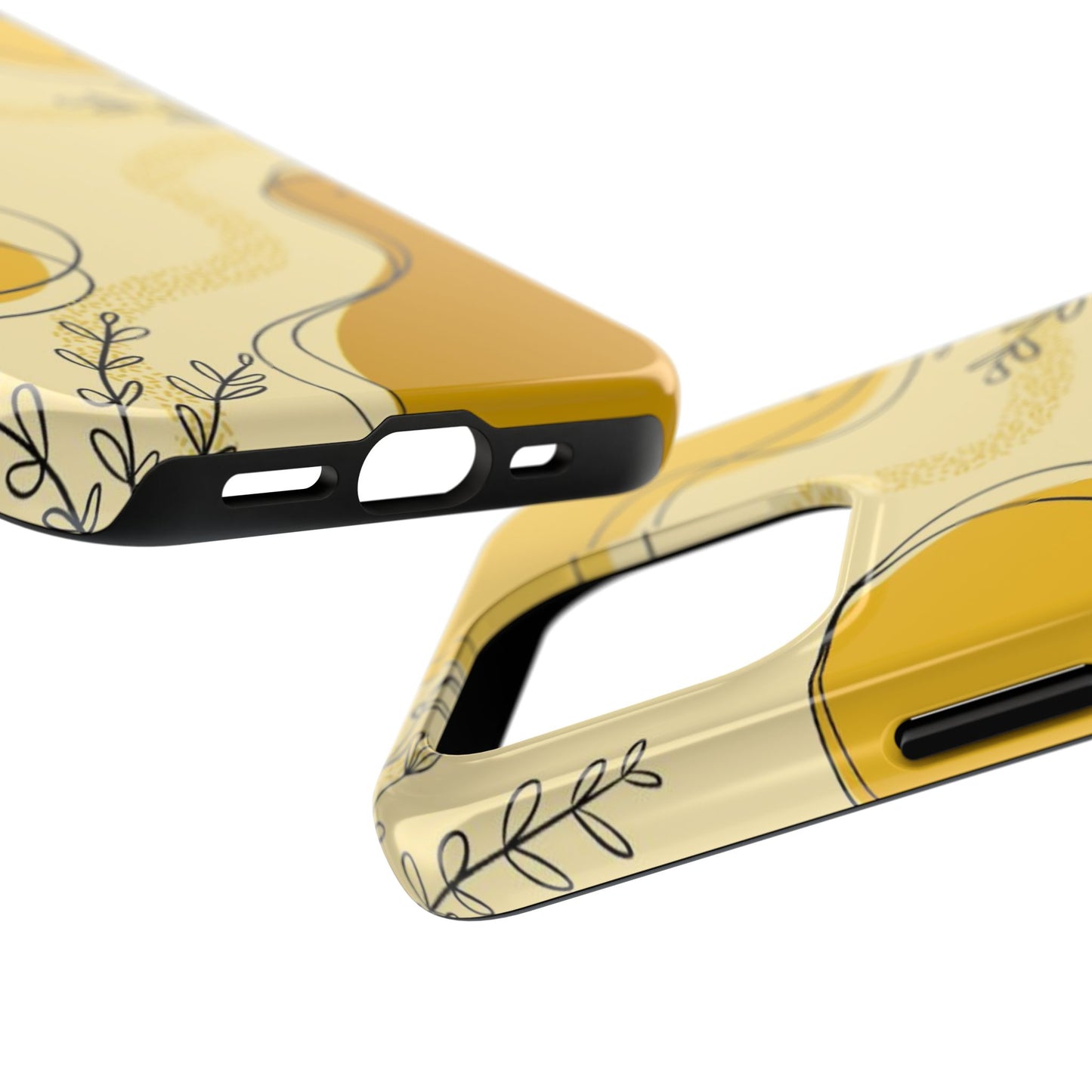 Artistic Yellow Phone Case, Tough Phone Protection, Modern Design, Gifts for Her, Phone Accessories, Unique Cell Phone Cover