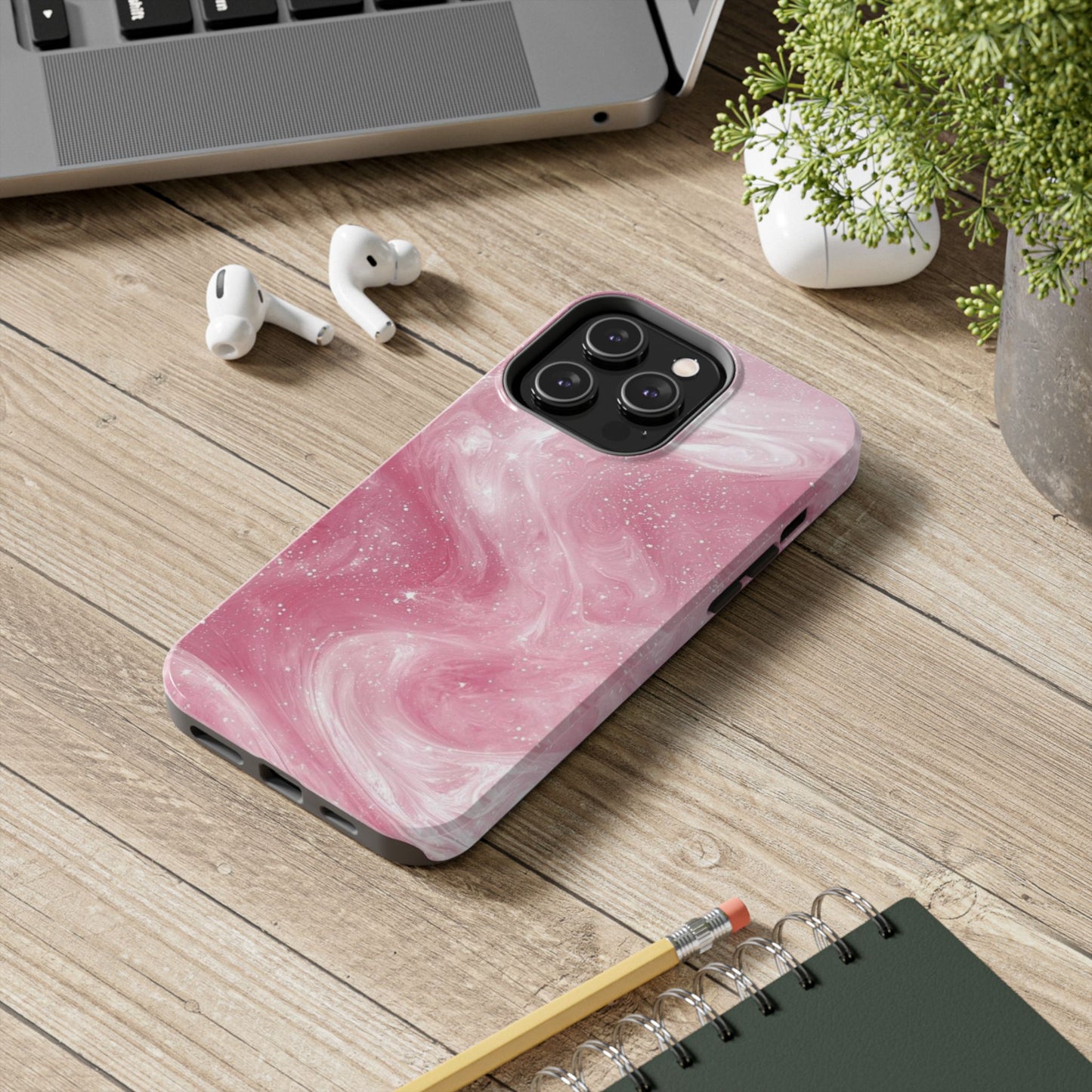 Stylish Tough Phone Cases - Pink Marble Design, Phone Cover for Women, Durable Protection, Trendy Gift, Birthday Present, Everyday Use