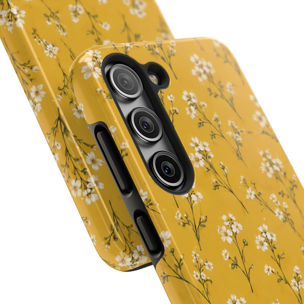 Mustard Floral Tough Phone Case — Daisy Sprig Protective Phone Case