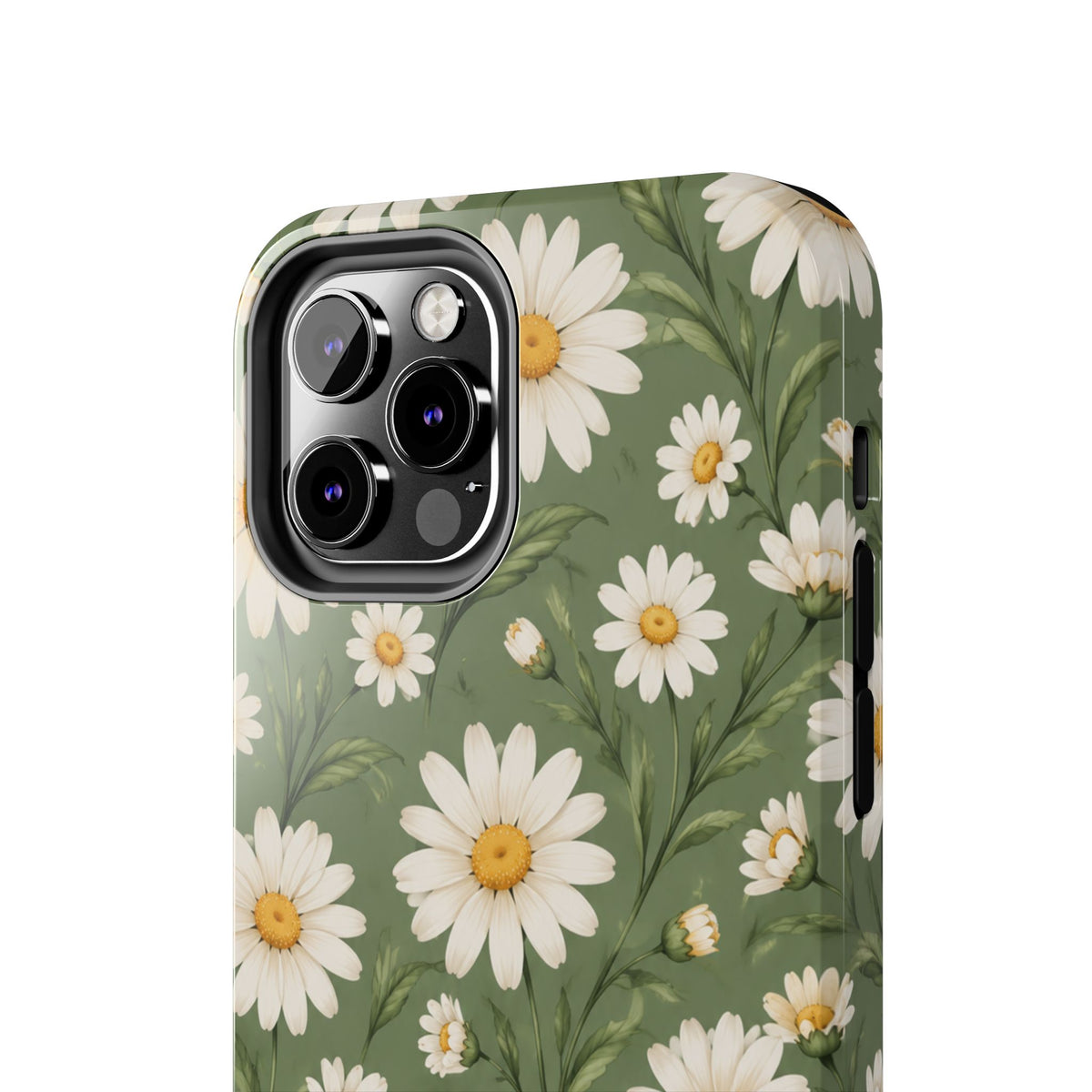 Daisy Pattern Tough Phone Case — Protective Floral iPhone Case