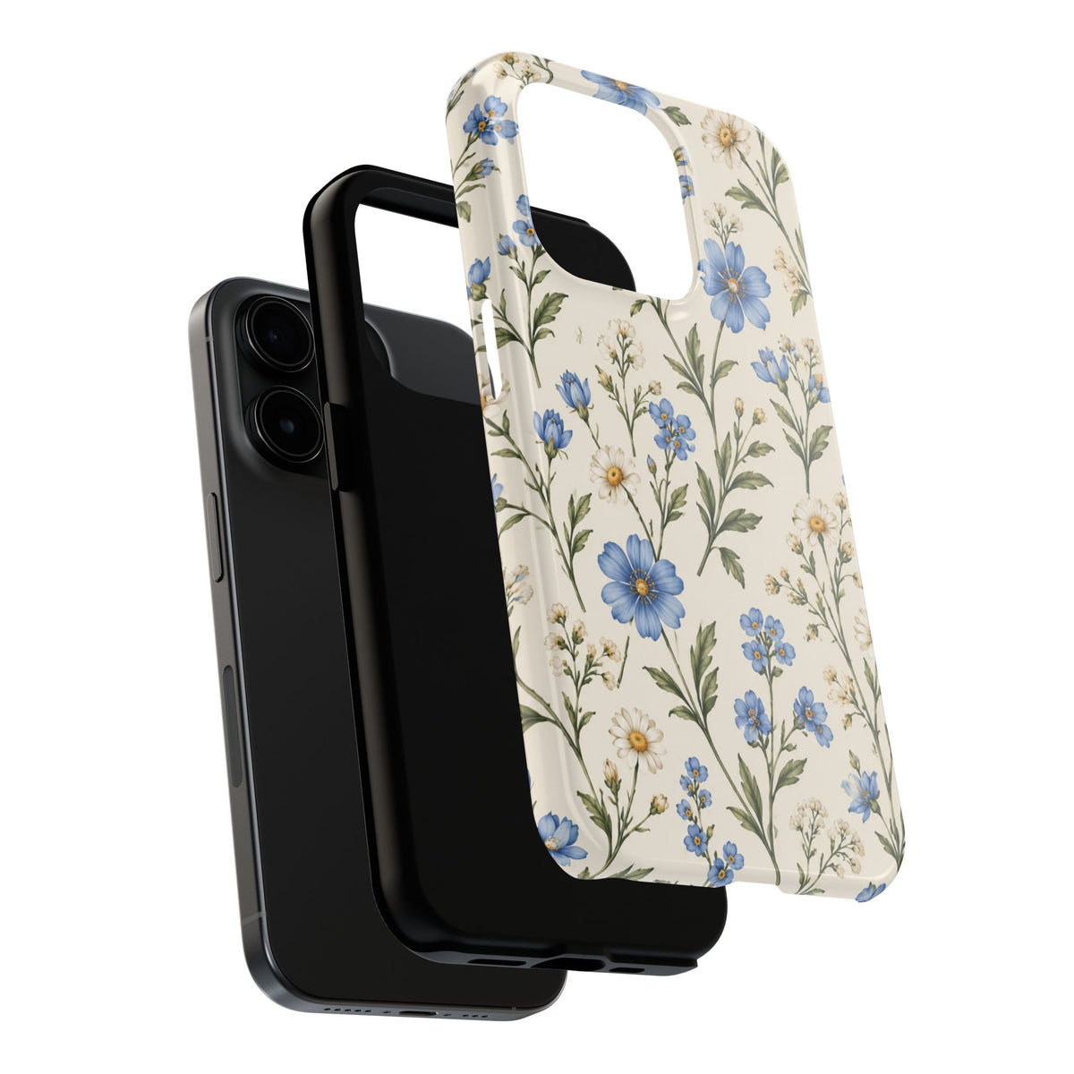 Blue Wildflower Tough Phone Case — Floral Protective Phone Cover