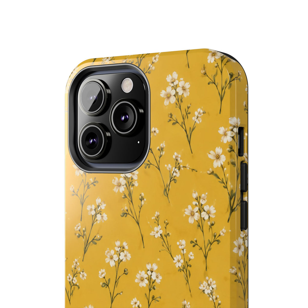 Mustard Floral Tough Phone Case — Daisy Sprig Protective Phone Case