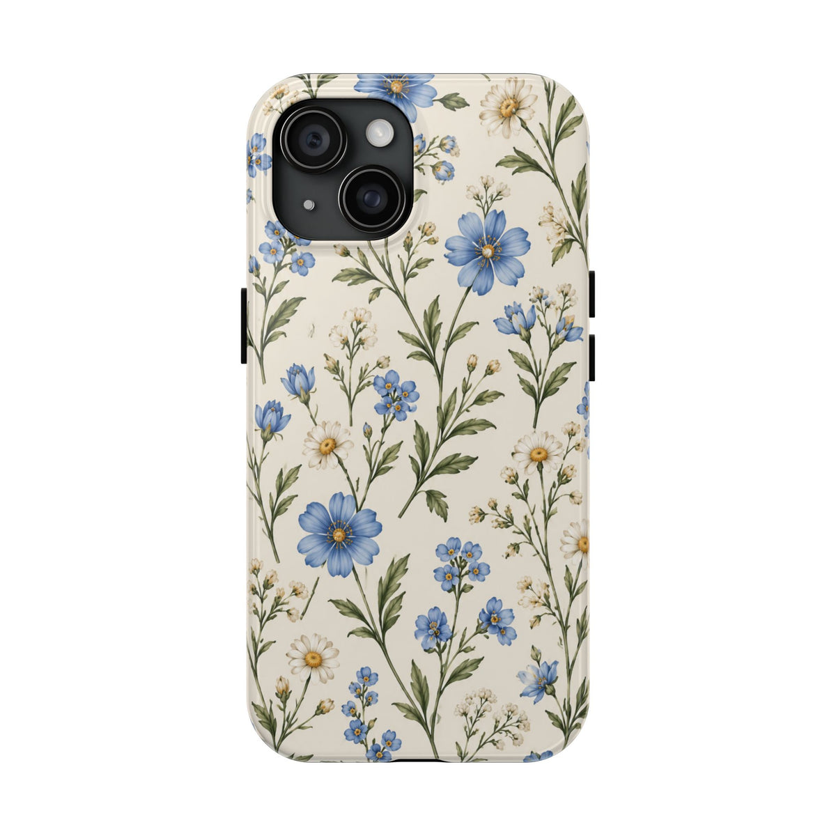 Blue Wildflower Tough Phone Case — Floral Protective Phone Cover