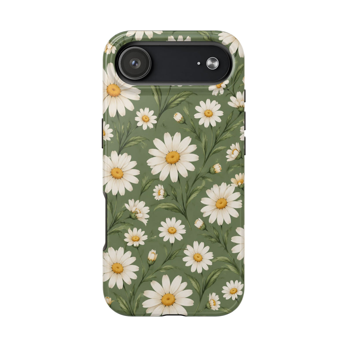 Daisy Pattern Tough Phone Case — Protective Floral iPhone Case
