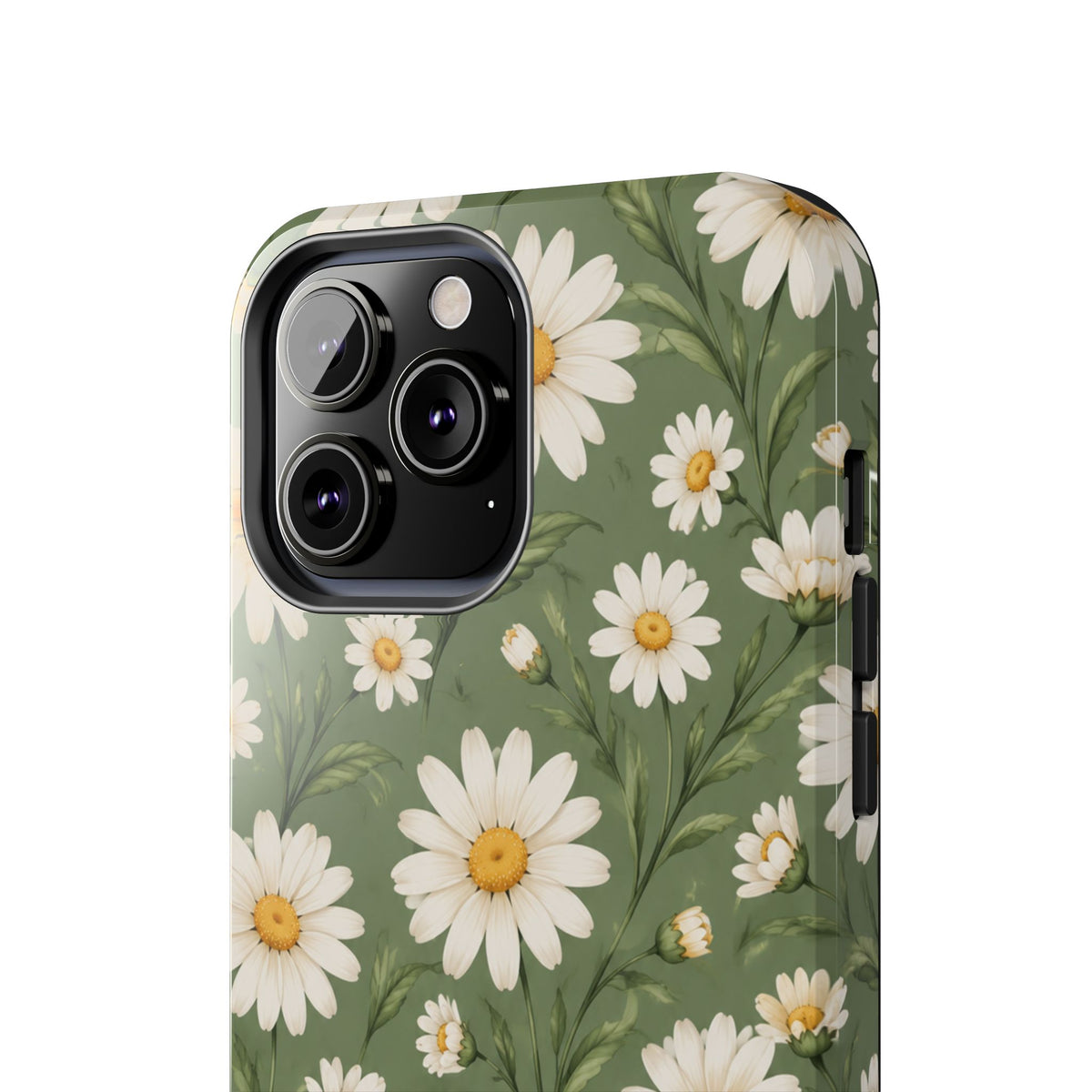 Daisy Pattern Tough Phone Case — Protective Floral iPhone Case