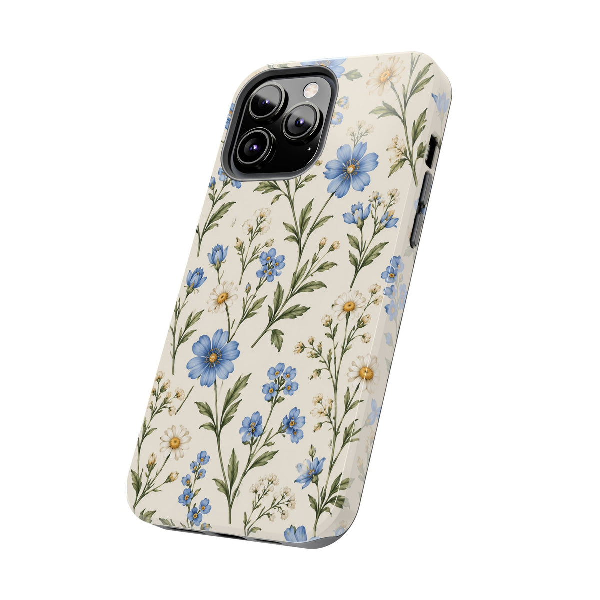 Blue Wildflower Tough Phone Case — Floral Protective Phone Cover