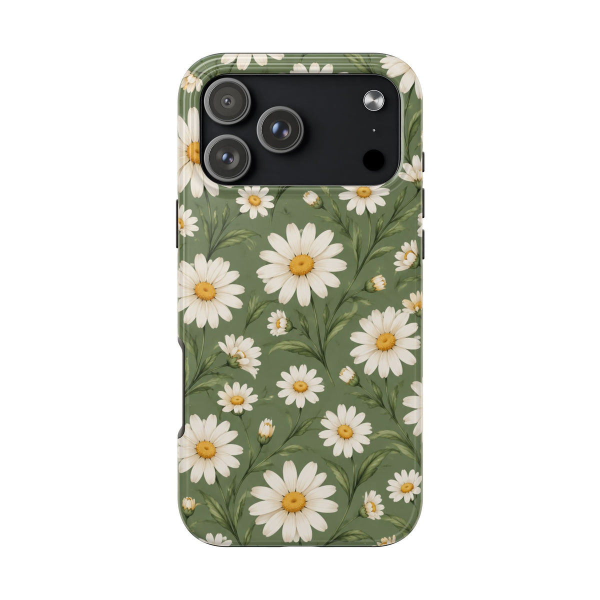 Daisy Pattern Tough Phone Case — Protective Floral iPhone Case