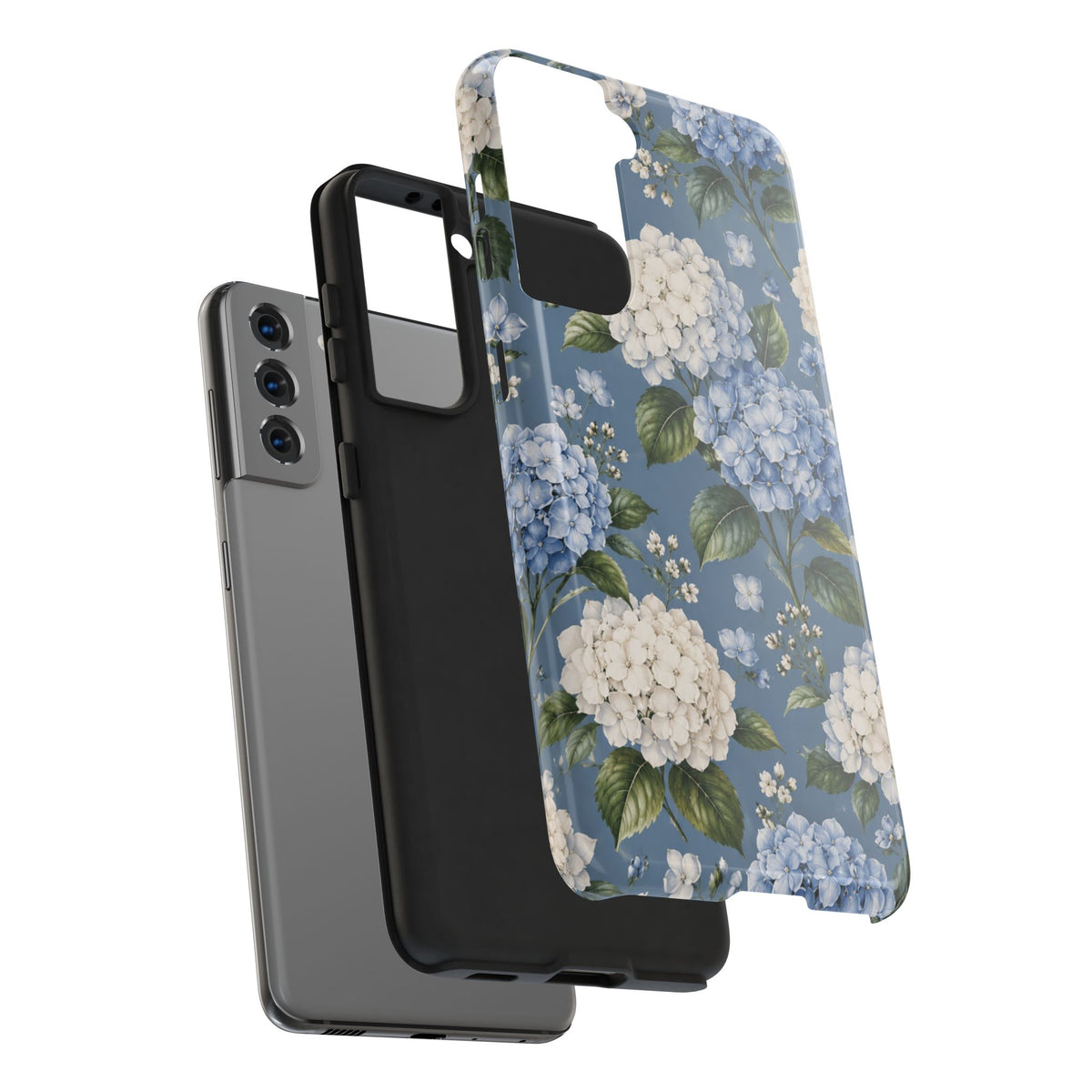 Hydrangea Blue Tough Phone Case — Floral Protective Phone Cover