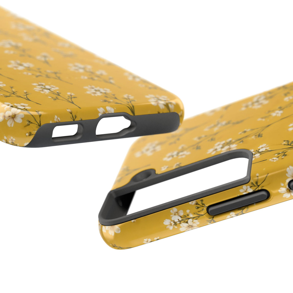 Mustard Floral Tough Phone Case — Daisy Sprig Protective Phone Case