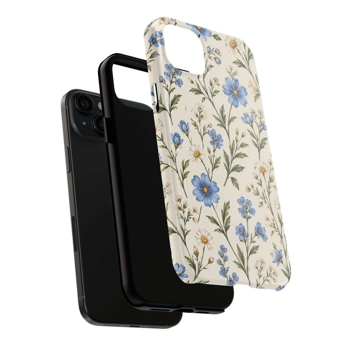 Blue Wildflower Tough Phone Case — Floral Protective Phone Cover