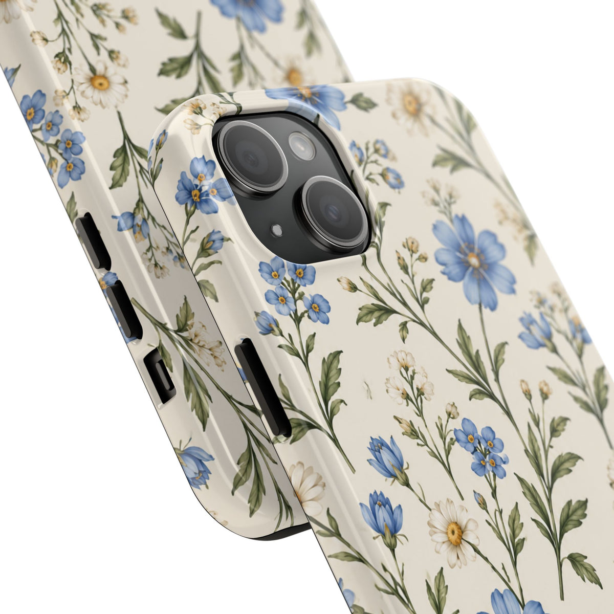 Blue Wildflower Tough Phone Case — Floral Protective Phone Cover