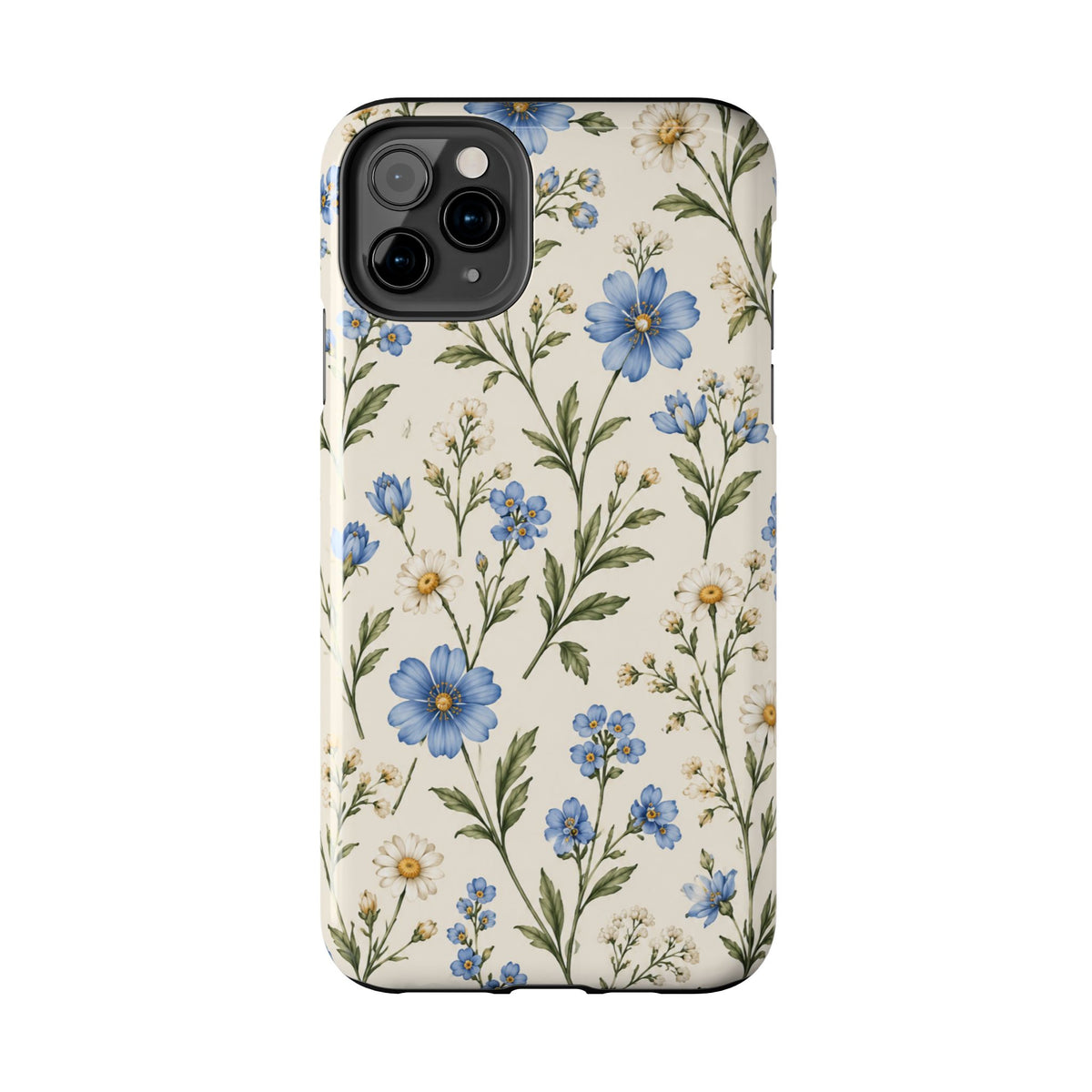 Blue Wildflower Tough Phone Case — Floral Protective Phone Cover