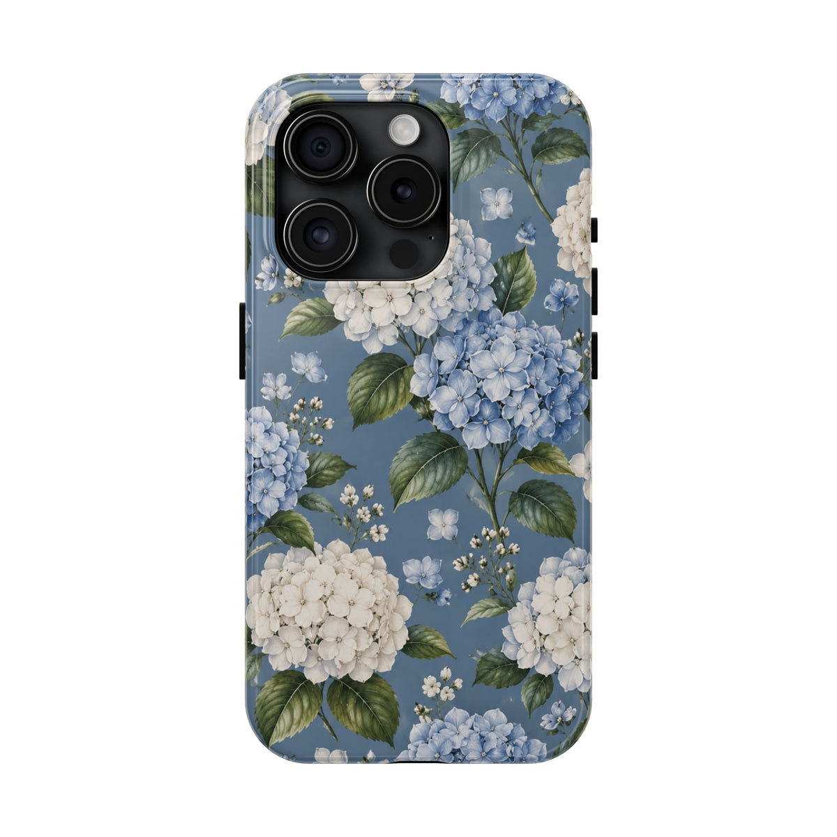 Hydrangea Blue Tough Phone Case — Floral Protective Phone Cover