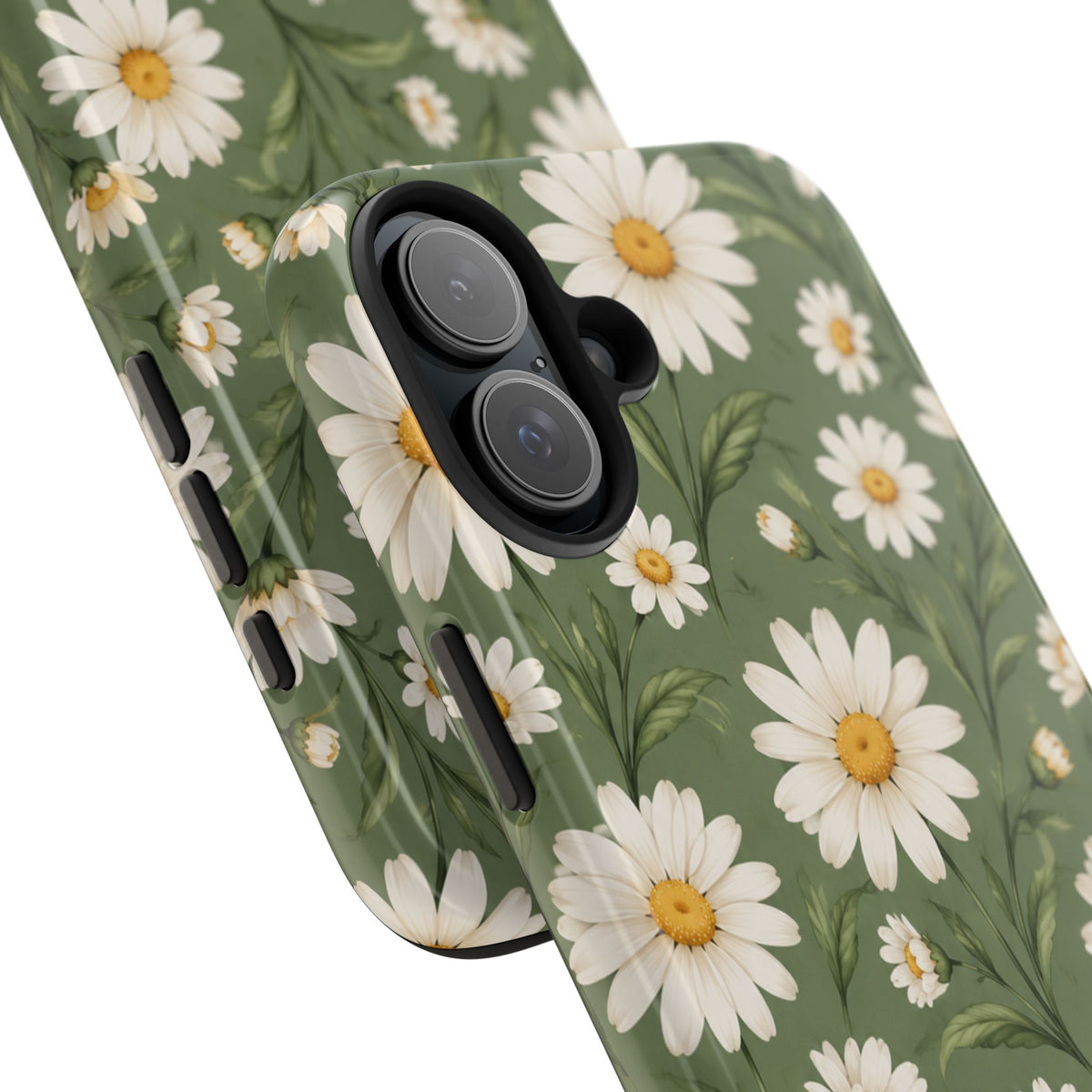 Daisy Pattern Tough Phone Case — Protective Floral iPhone Case