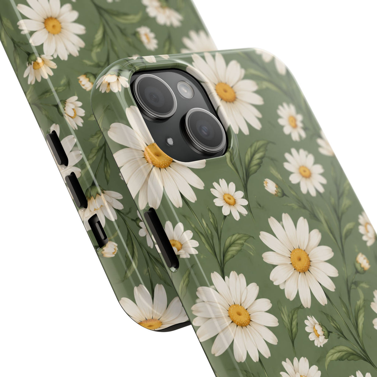 Daisy Pattern Tough Phone Case — Protective Floral iPhone Case