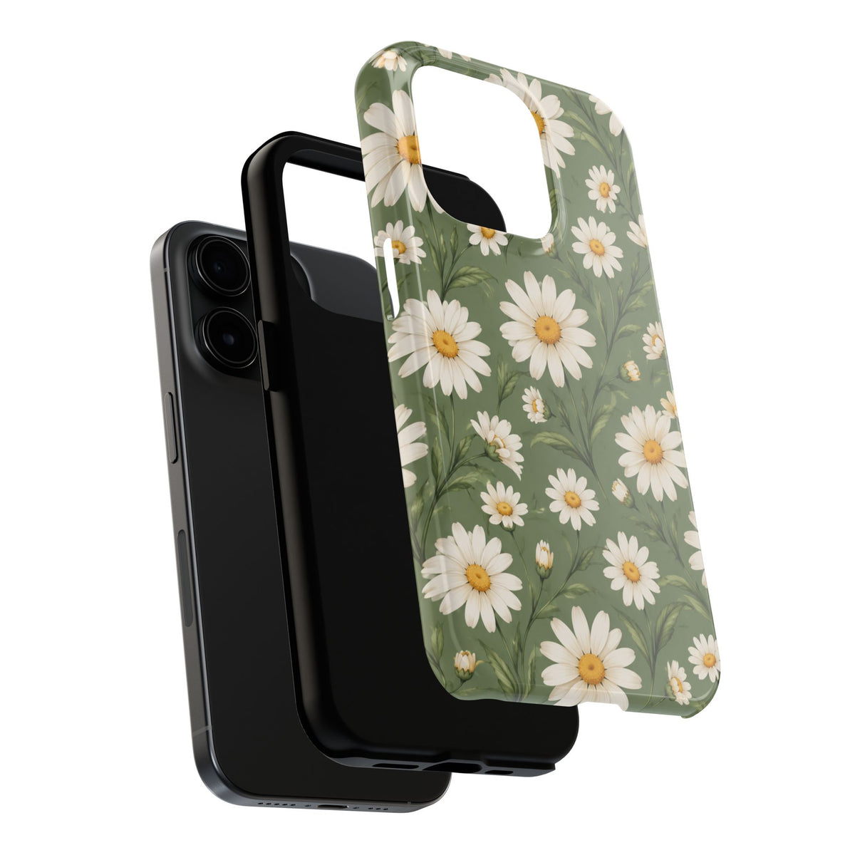 Daisy Pattern Tough Phone Case — Protective Floral iPhone Case