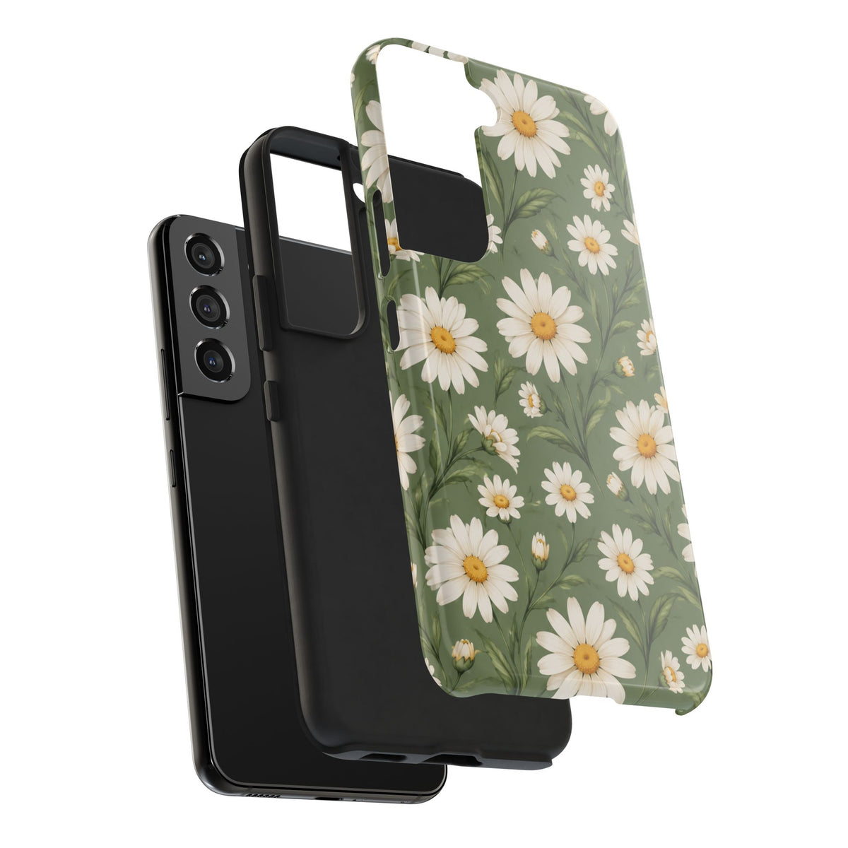 Daisy Pattern Tough Phone Case — Protective Floral iPhone Case