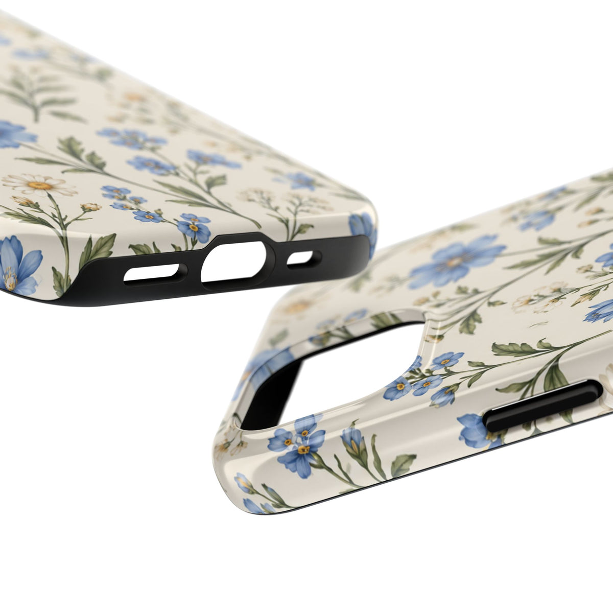 Blue Wildflower Tough Phone Case — Floral Protective Phone Cover
