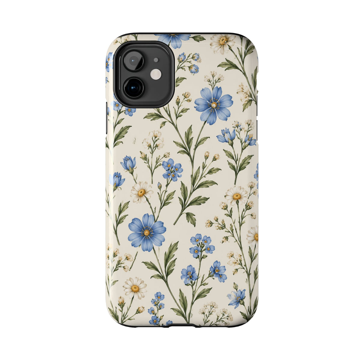 Blue Wildflower Tough Phone Case — Floral Protective Phone Cover