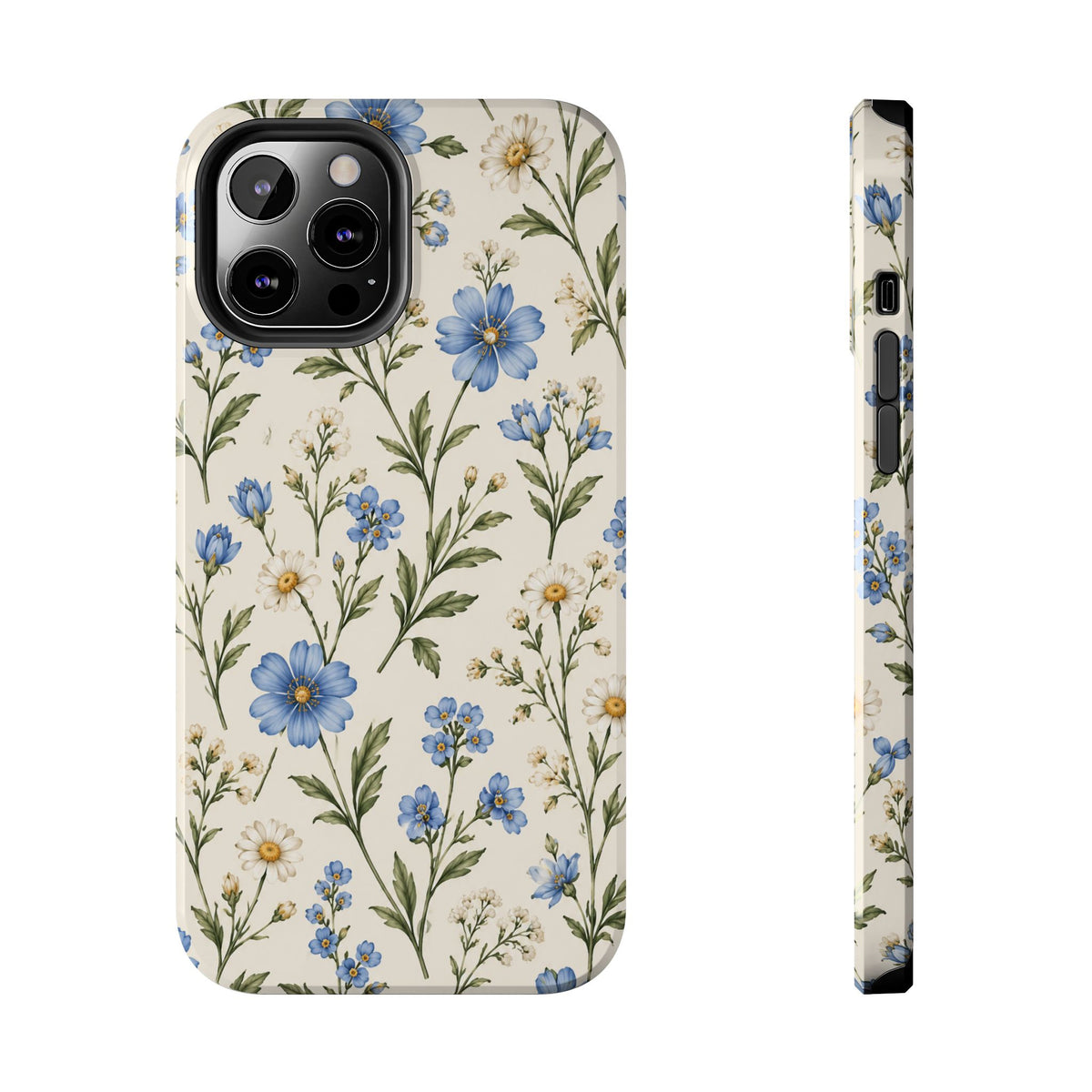 Blue Wildflower Tough Phone Case — Floral Protective Phone Cover