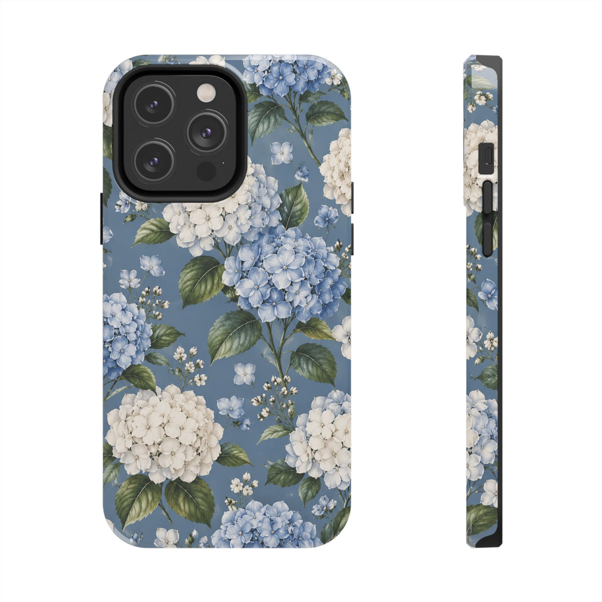 Hydrangea Blue Tough Phone Case — Floral Protective Phone Cover