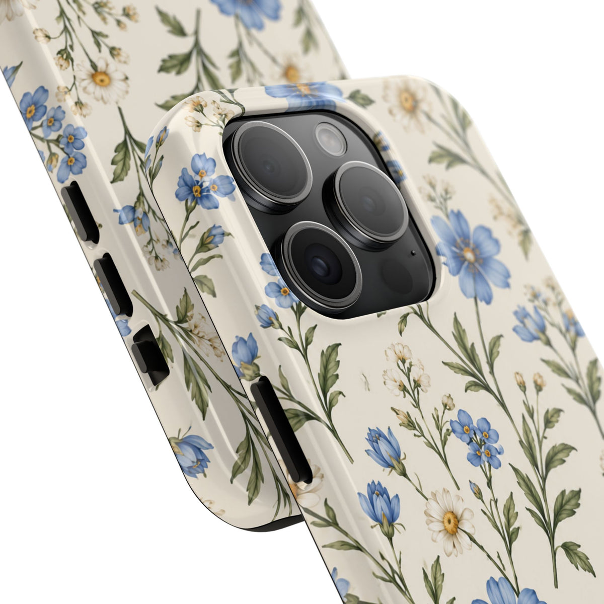 Blue Wildflower Tough Phone Case — Floral Protective Phone Cover