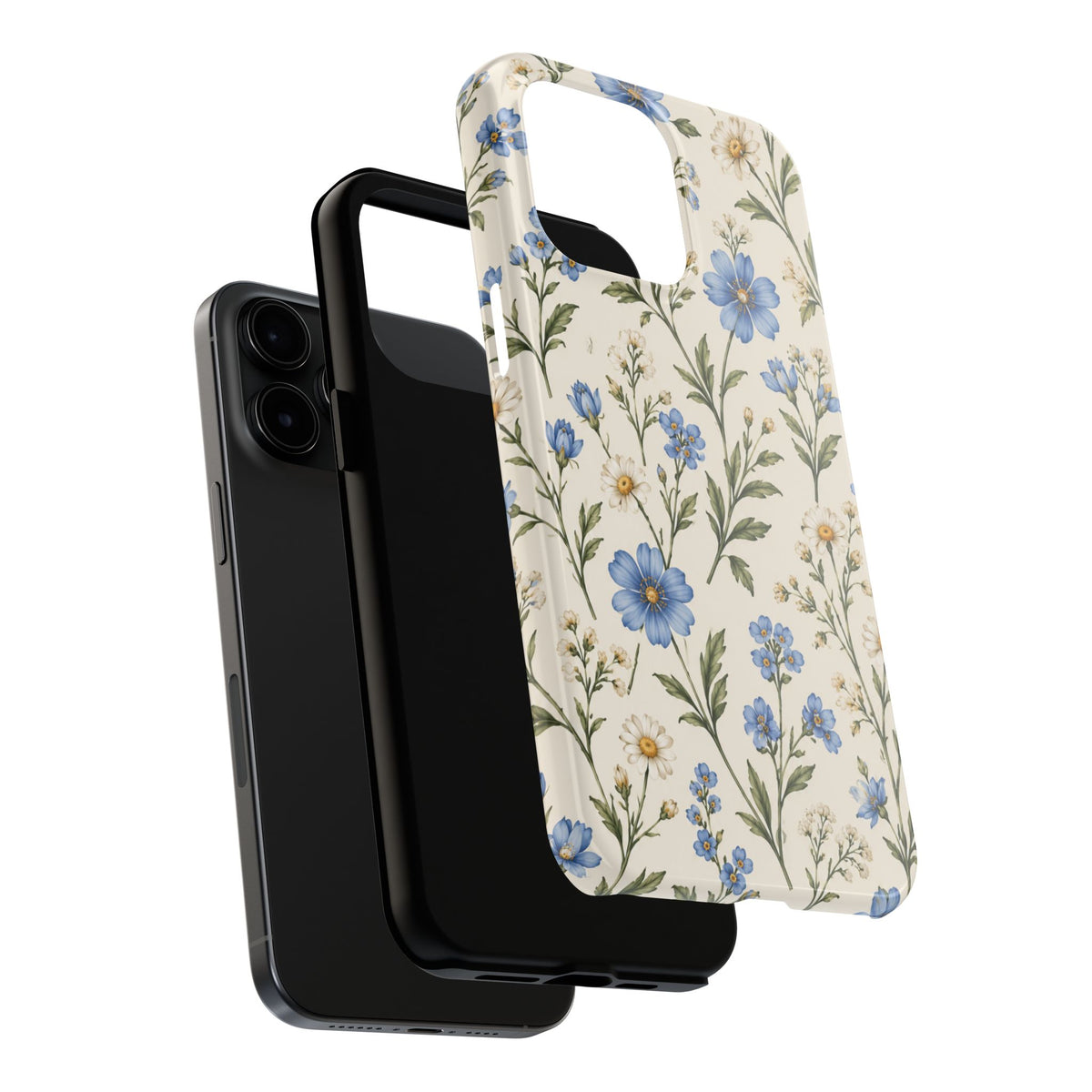 Blue Wildflower Tough Phone Case — Floral Protective Phone Cover