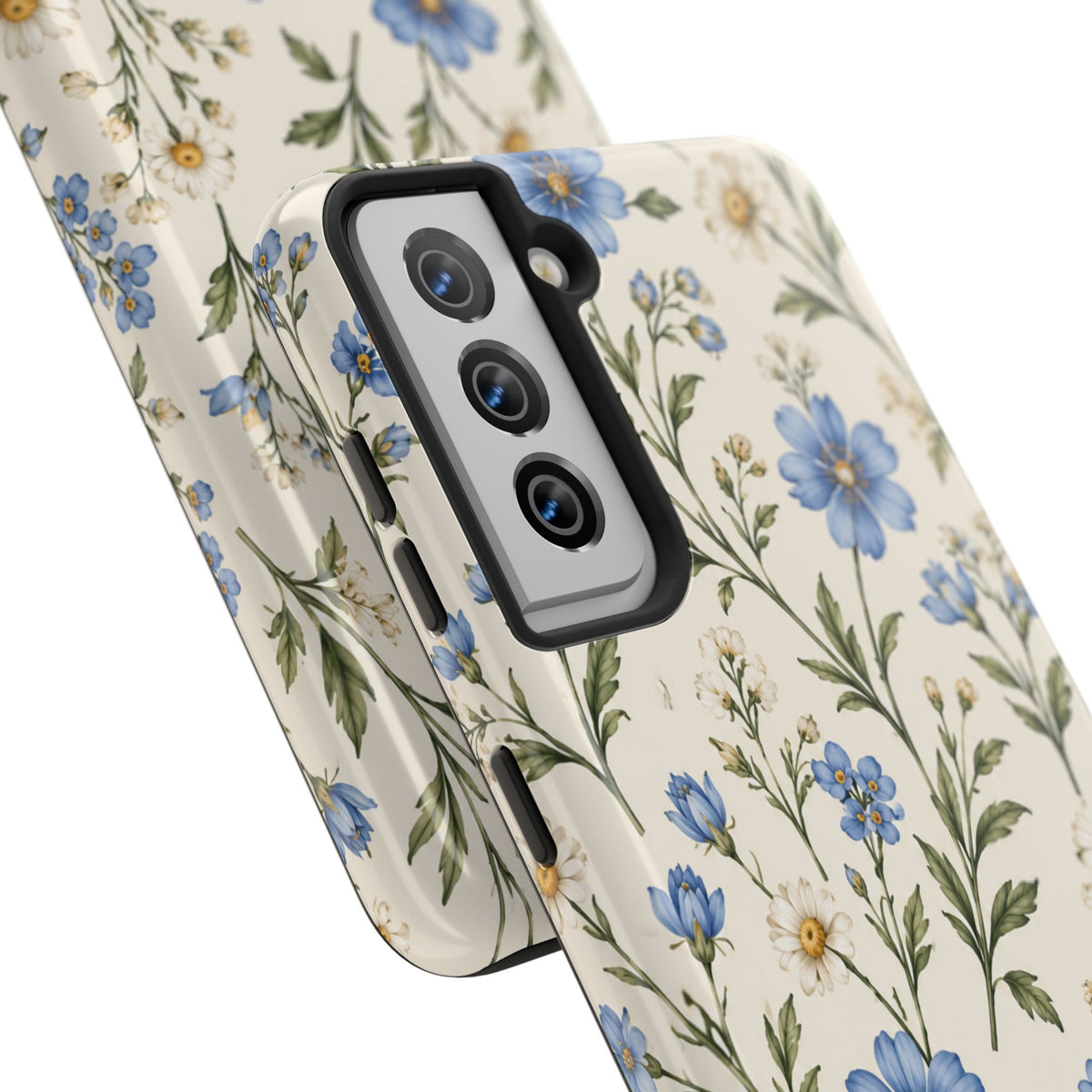 Blue Wildflower Tough Phone Case — Floral Protective Phone Cover