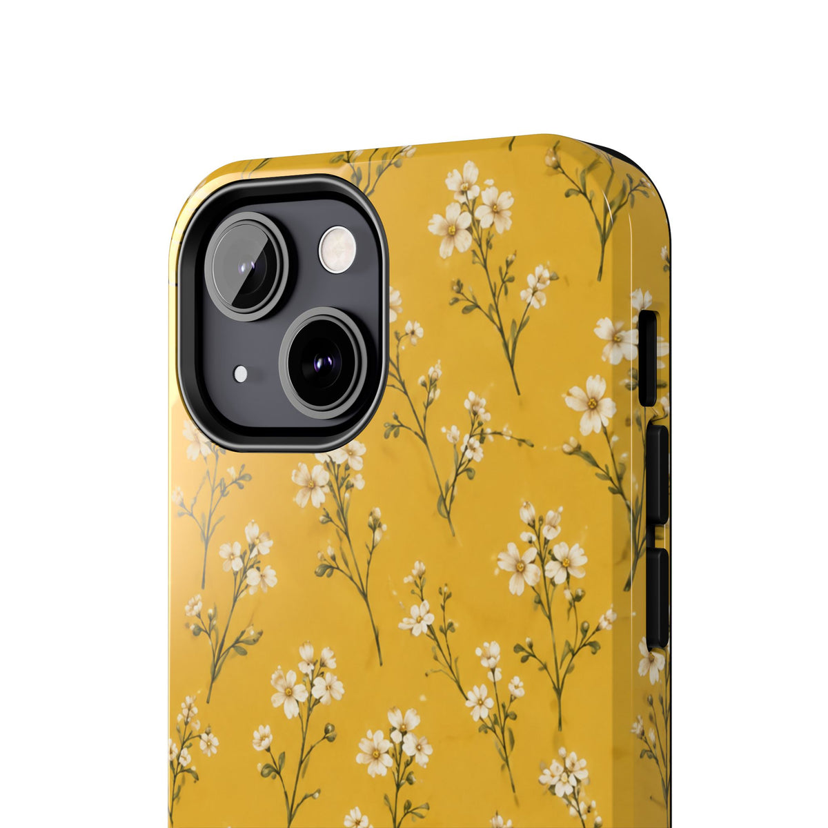 Mustard Floral Tough Phone Case — Daisy Sprig Protective Phone Case