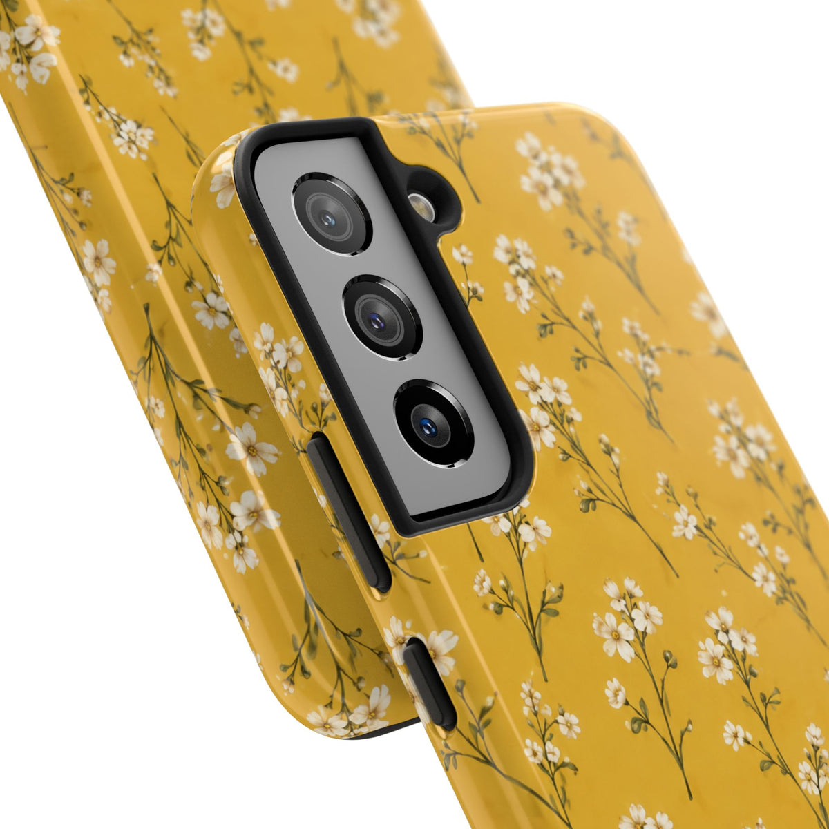 Mustard Floral Tough Phone Case — Daisy Sprig Protective Phone Case