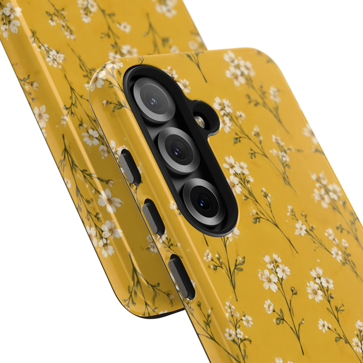 Mustard Floral Tough Phone Case — Daisy Sprig Protective Phone Case