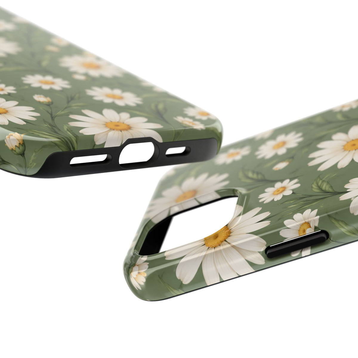 Daisy Pattern Tough Phone Case — Protective Floral iPhone Case
