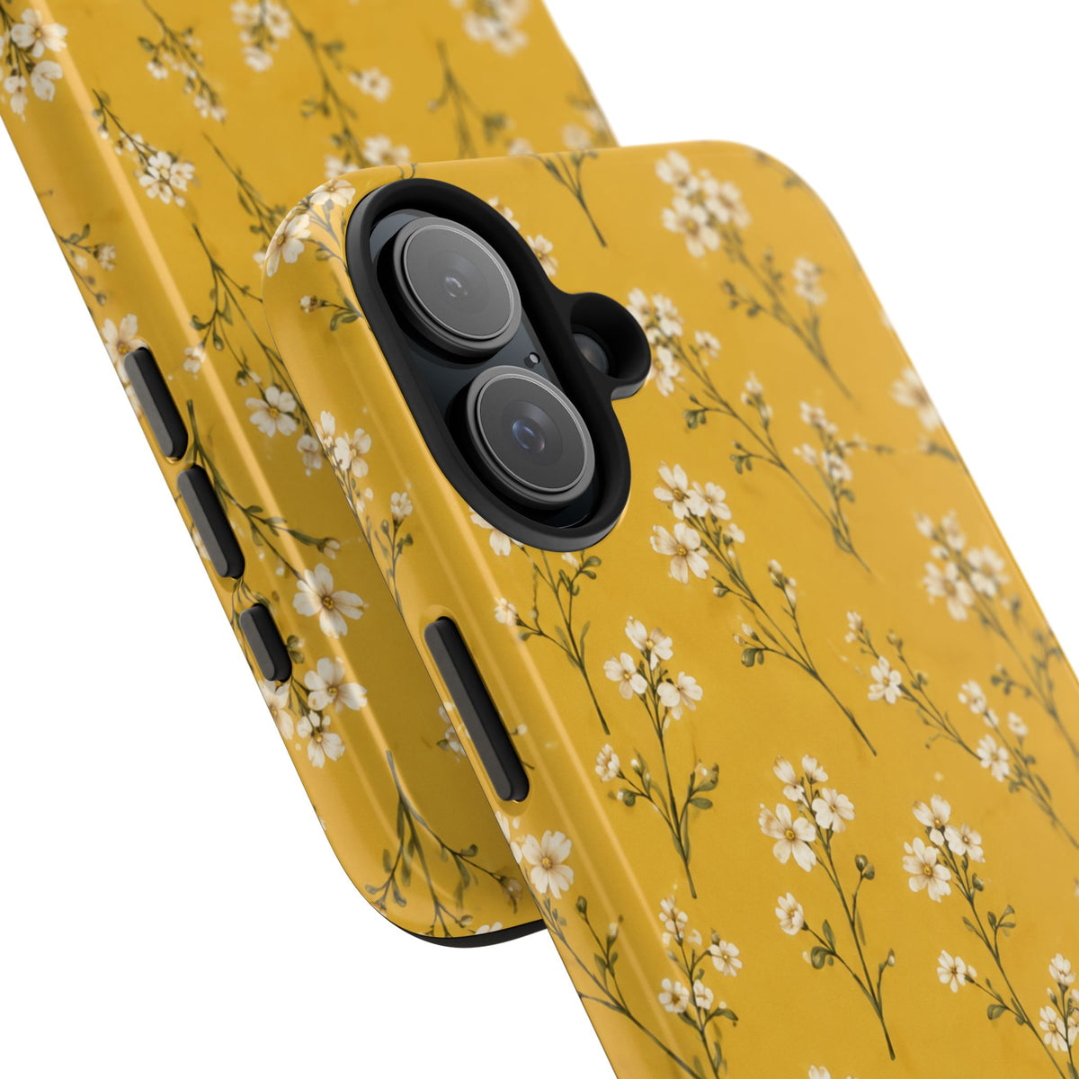 Mustard Floral Tough Phone Case — Daisy Sprig Protective Phone Case